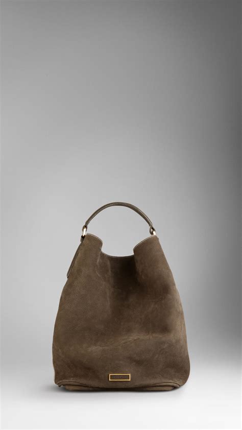 burberry suede and leather bucket hobo bag|Burberry adjustable shoulder bags.